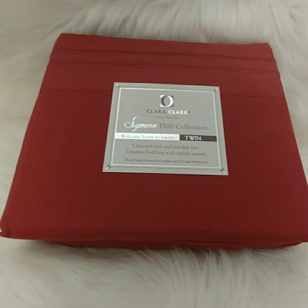 Clara Clark 1500 Wine Twin Sheet Set
